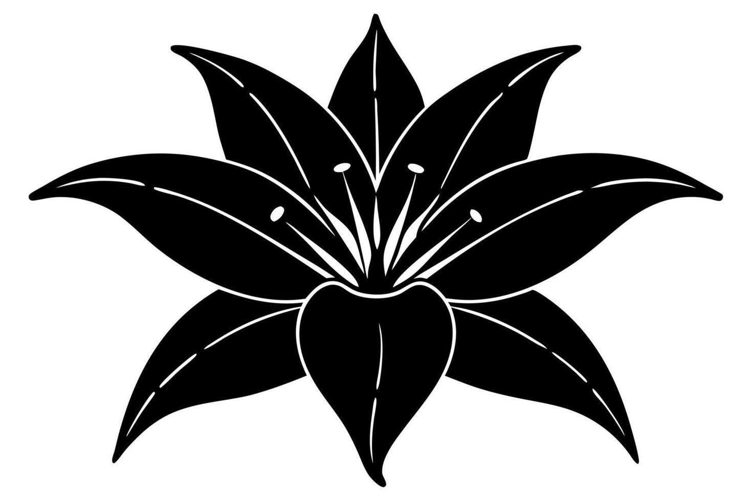 Simple and Stylish Lily Silhouette Design vector