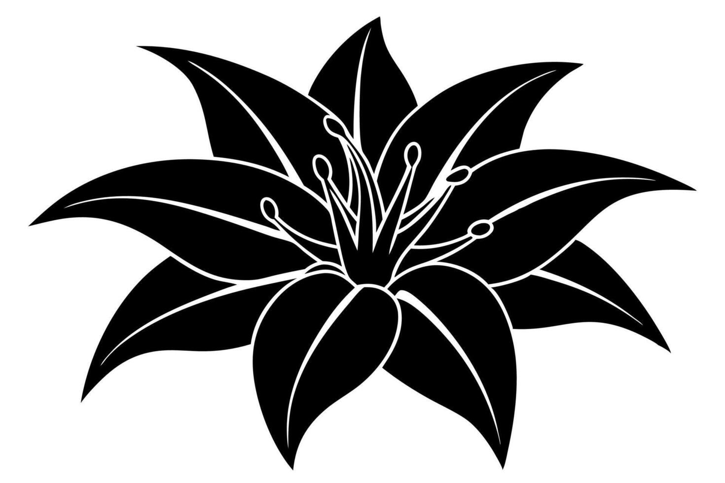 Elegant Floral Silhouette of a Lily vector