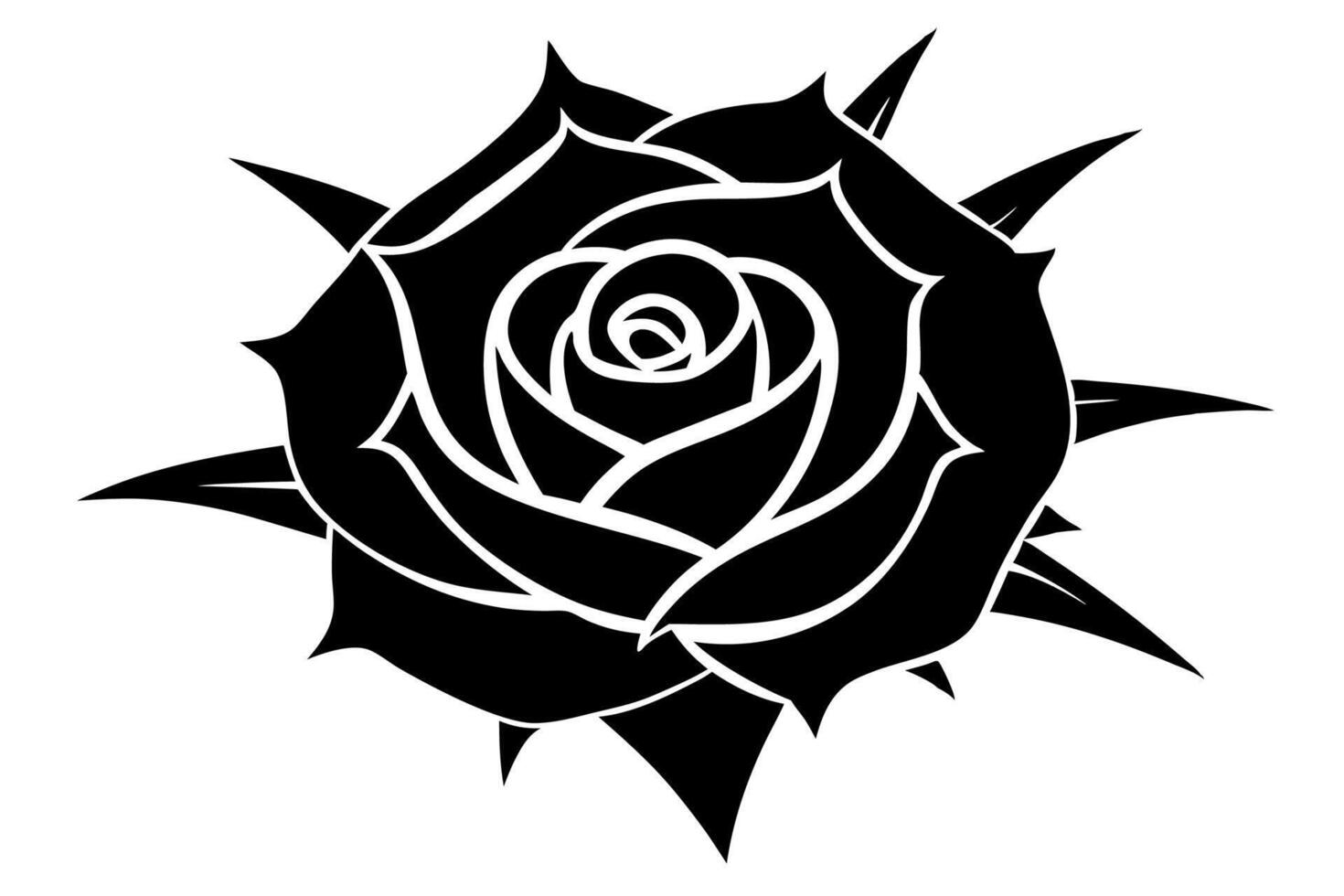 Stylish and Minimal Rose Silhouette Design vector