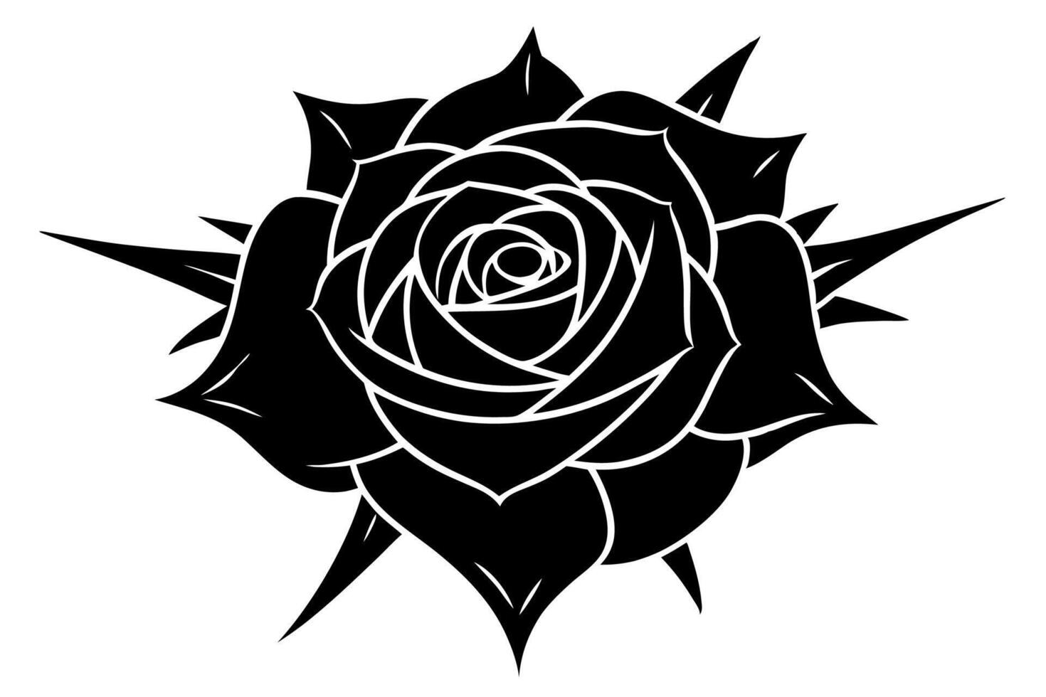 Simple Yet Elegant Rose Silhouette vector