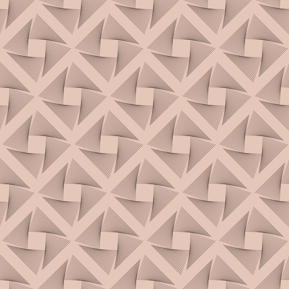 Abstract mid-century linear seamless pattern with geometric shapes squares on a mocha colored mousse background evoking a soft brown color. vector