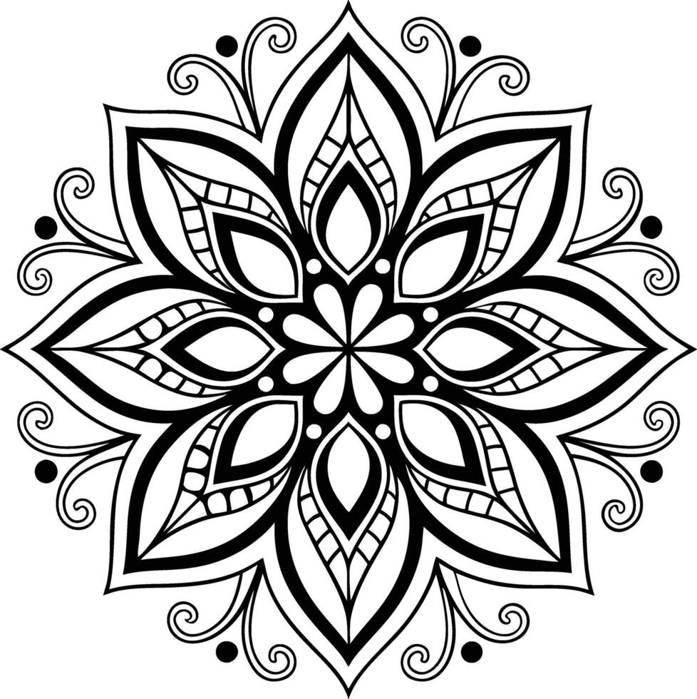 Circular pattern in the form of a mandala. Henna tatoo mandala. Mehndi style. Decorative pattern in oriental style. vector