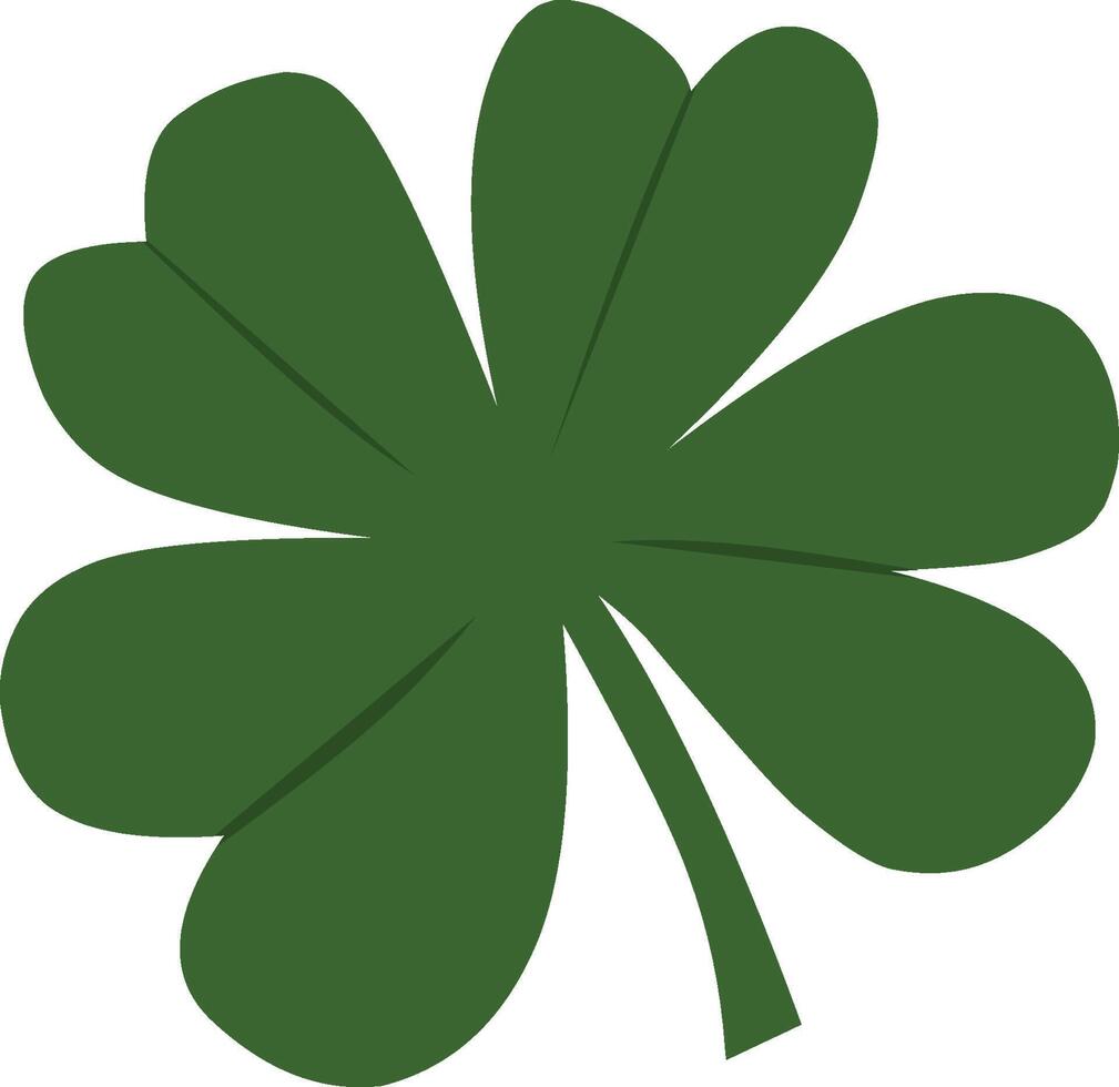 Cartoon style Four Leaf Clover illustration, Symbol of Good Luck vector