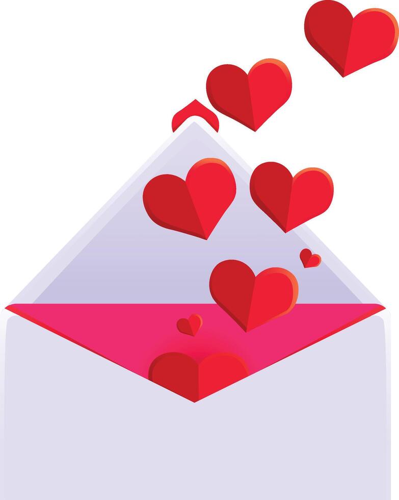Valentine heart letter papercut vector