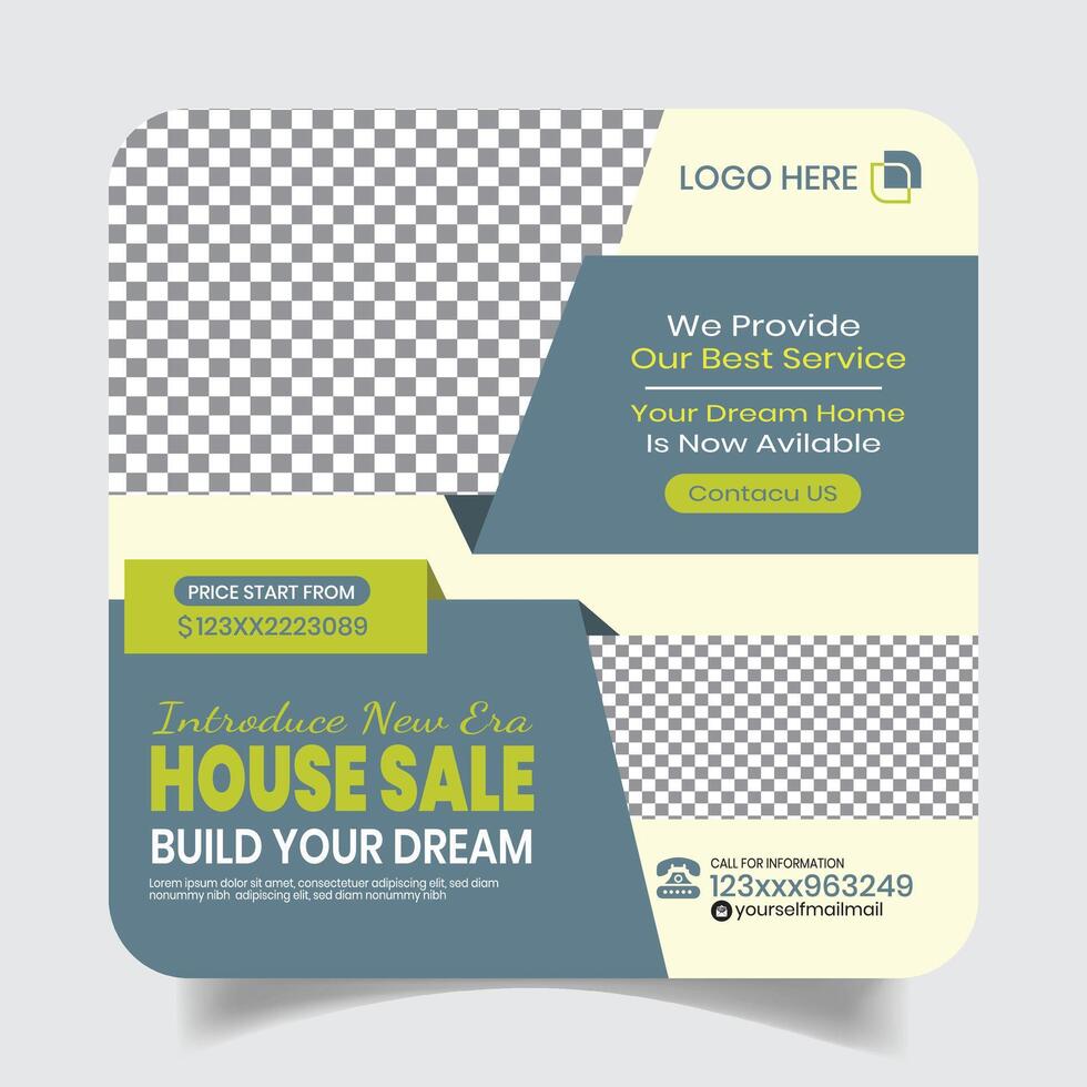 Modern Villa Selling Social Media Post Design Banner vector