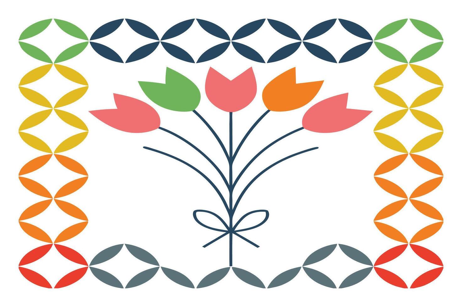 Classic Minimalist Botanical Pattern for Elegant Projects vector