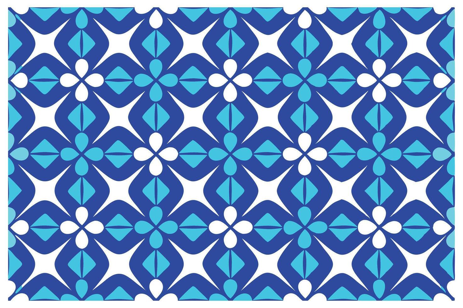 Minimalist Blue Floral Geometric Pattern Design vector