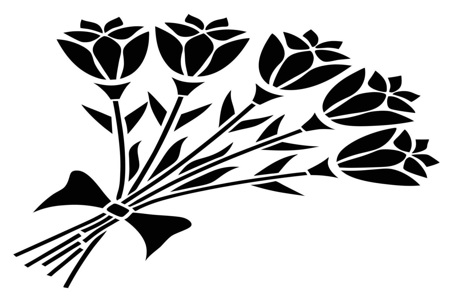 Minimalist Black and White Floral Illustration Design vector