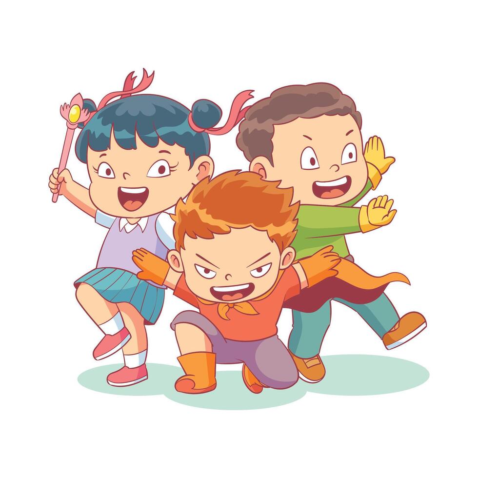 play as a little superhero vector