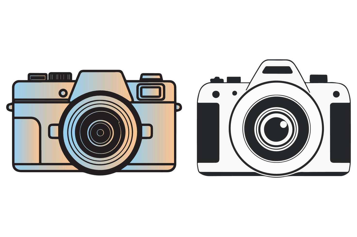 Minimal Camera Icon with colorful vector