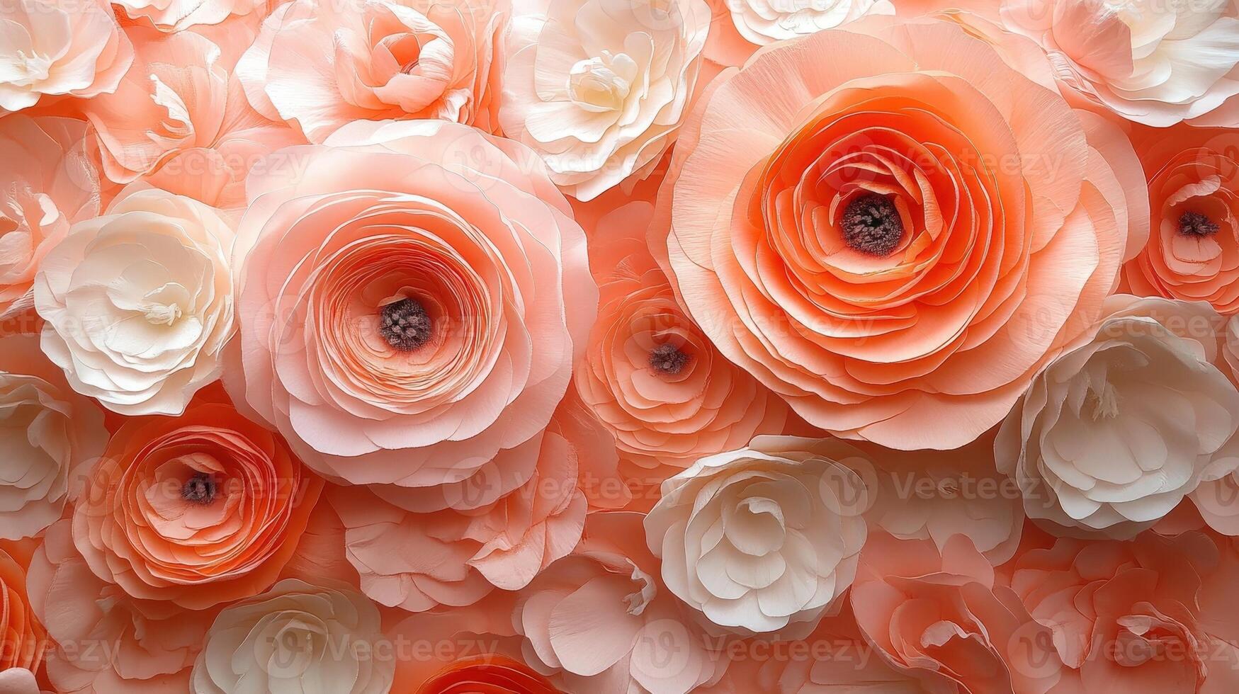 Delicate pink blooming against soft pastel background, creating elegant floral composition with gentle, romantic mood photo