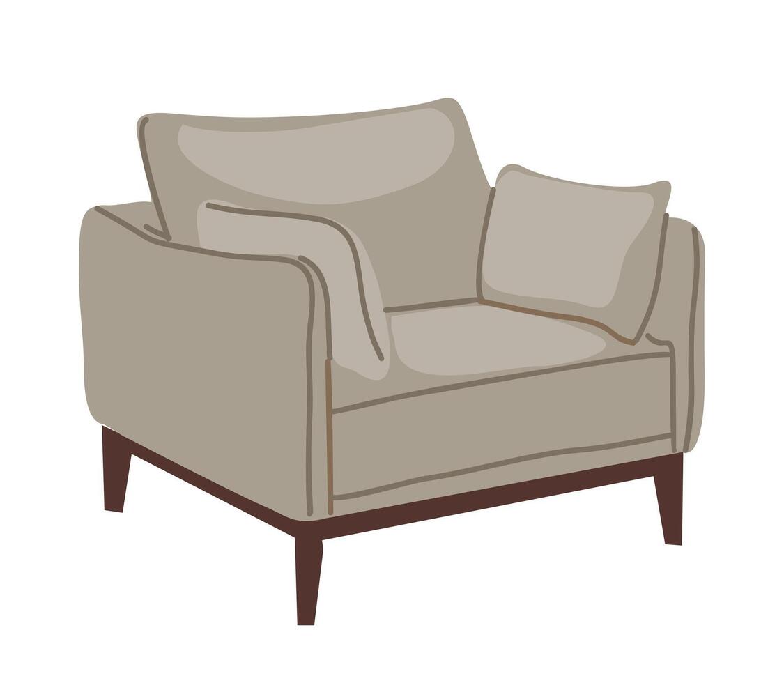 A chair with a cushion on it vector