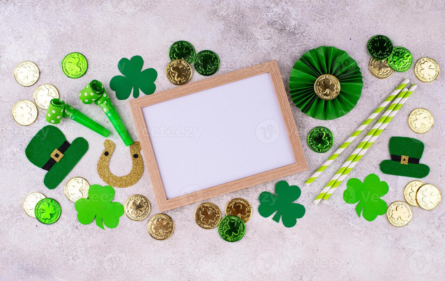St. Patricks Day background with shamrock photo