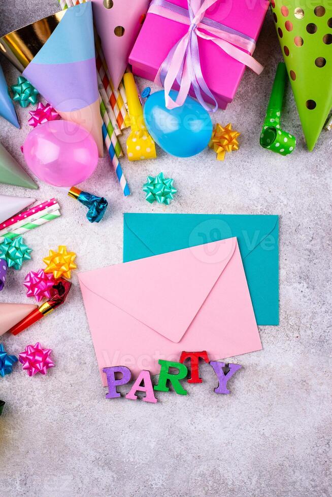 Birthday party celebration concept with papaer hat photo
