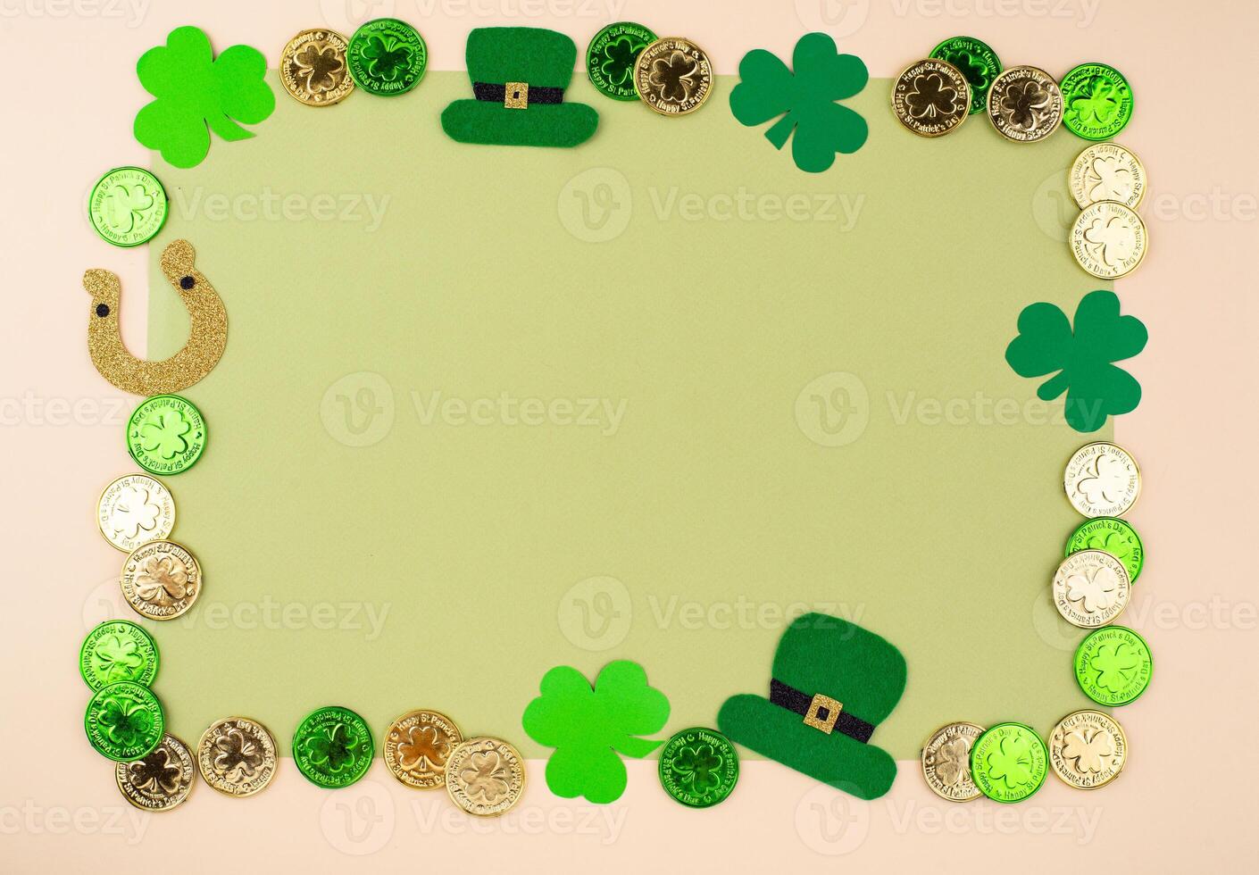 St. Patricks Day background with shamrock photo
