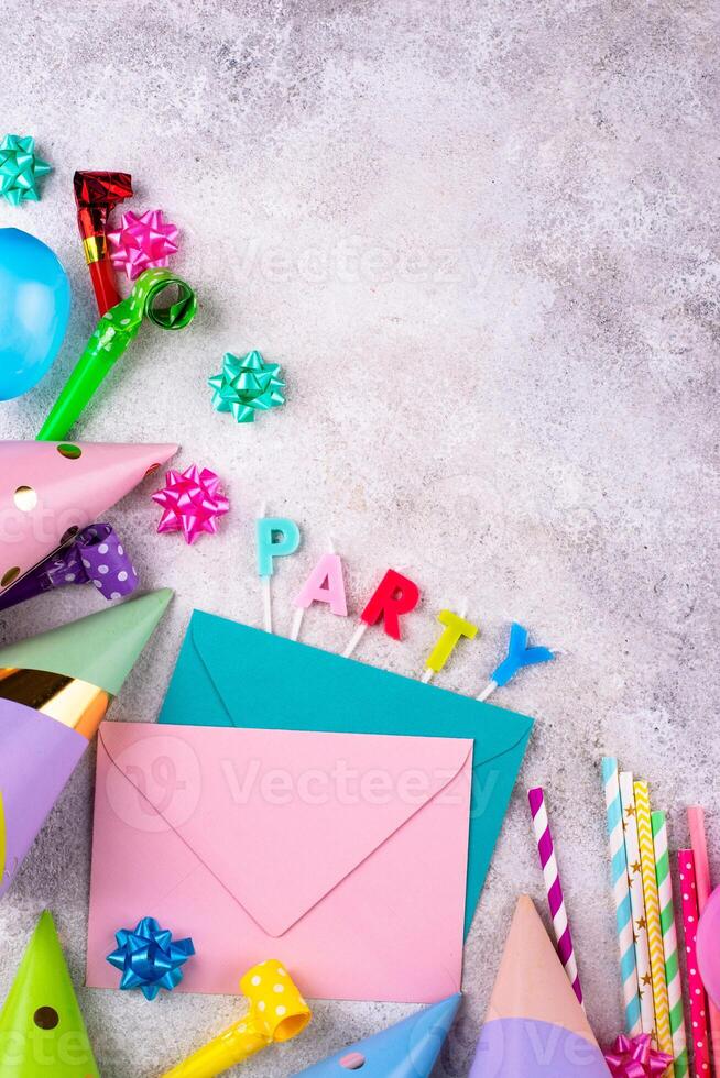 Birthday party celebration concept with papaer hat photo