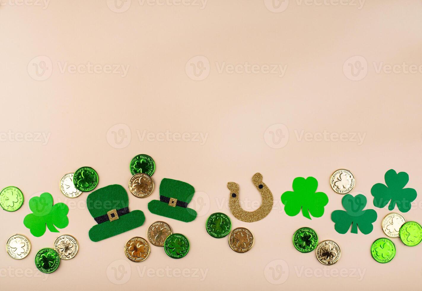 St. Patricks Day background with shamrock photo
