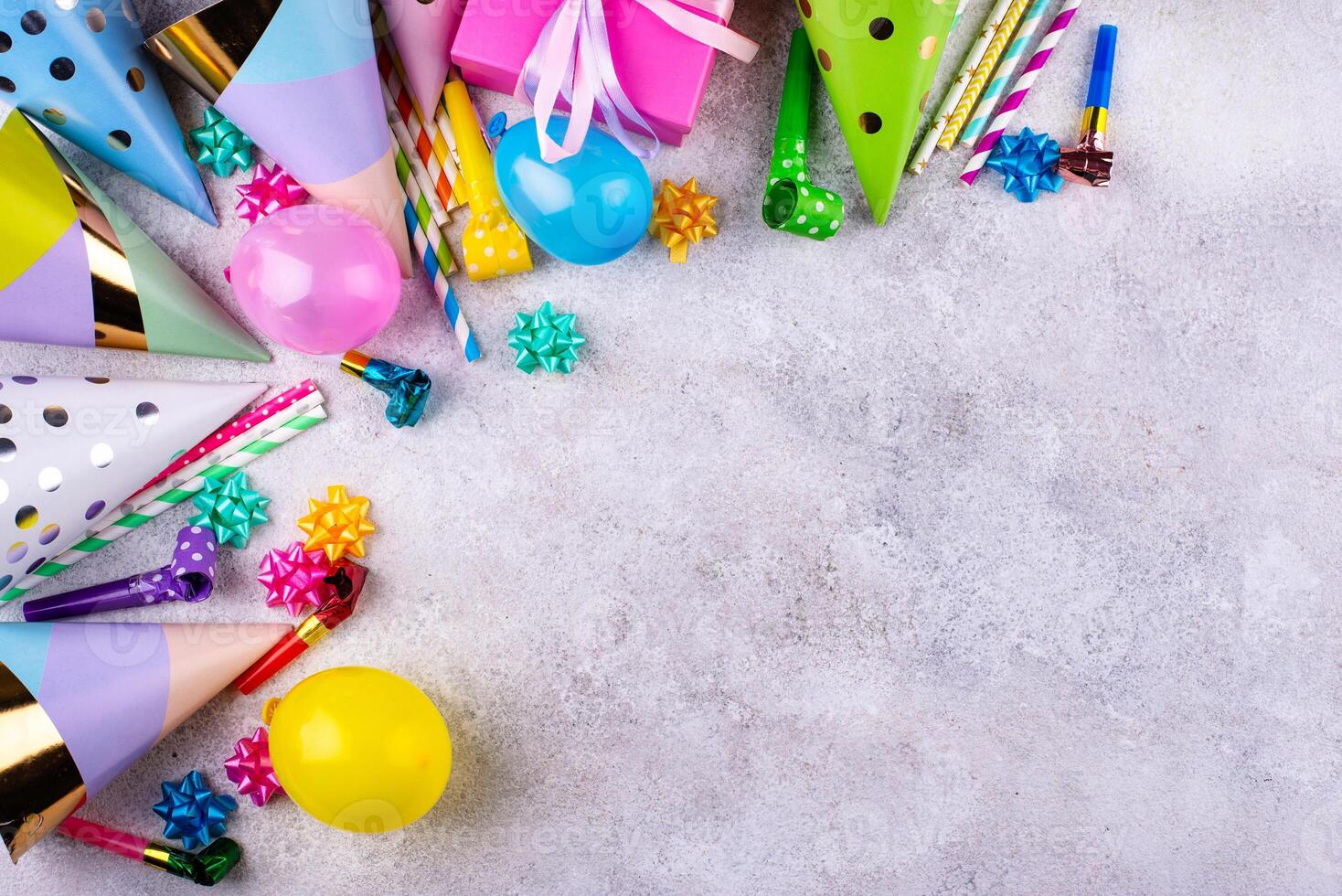 Birthday party celebration concept with papaer hat photo