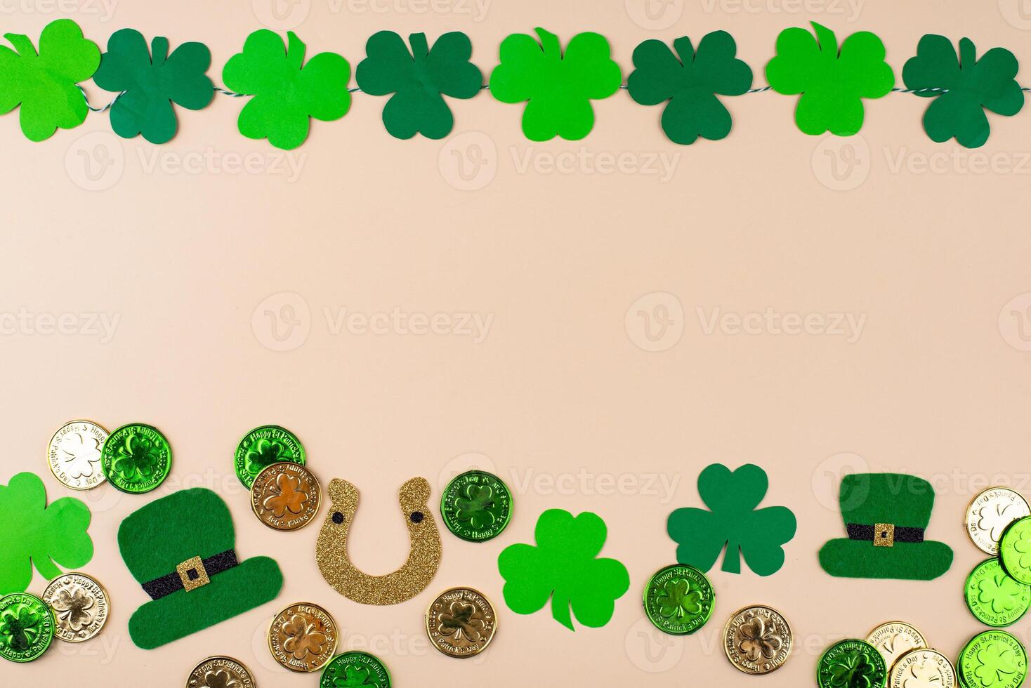 St. Patricks Day background with shamrock photo