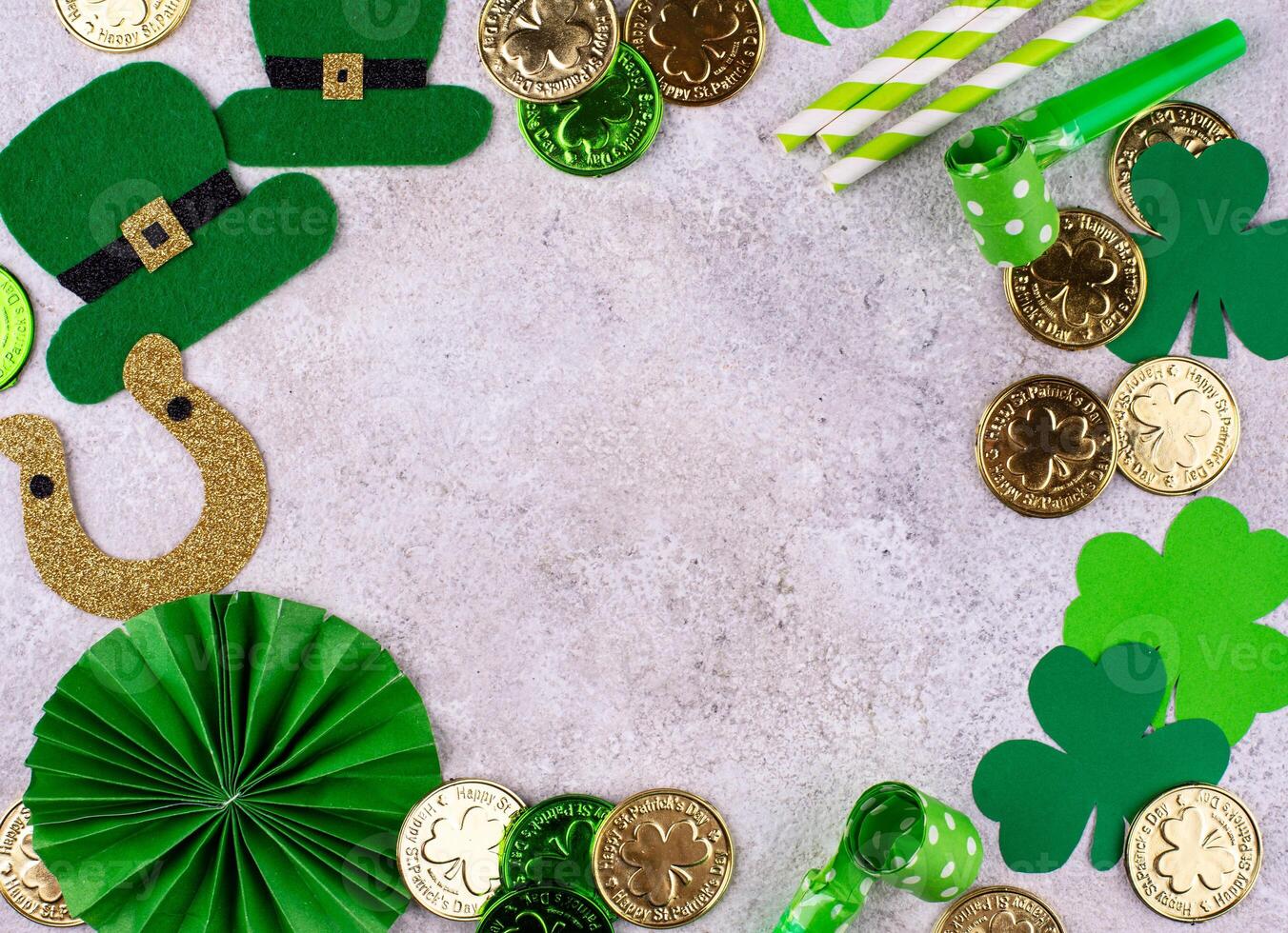 St. Patricks Day background with shamrock photo