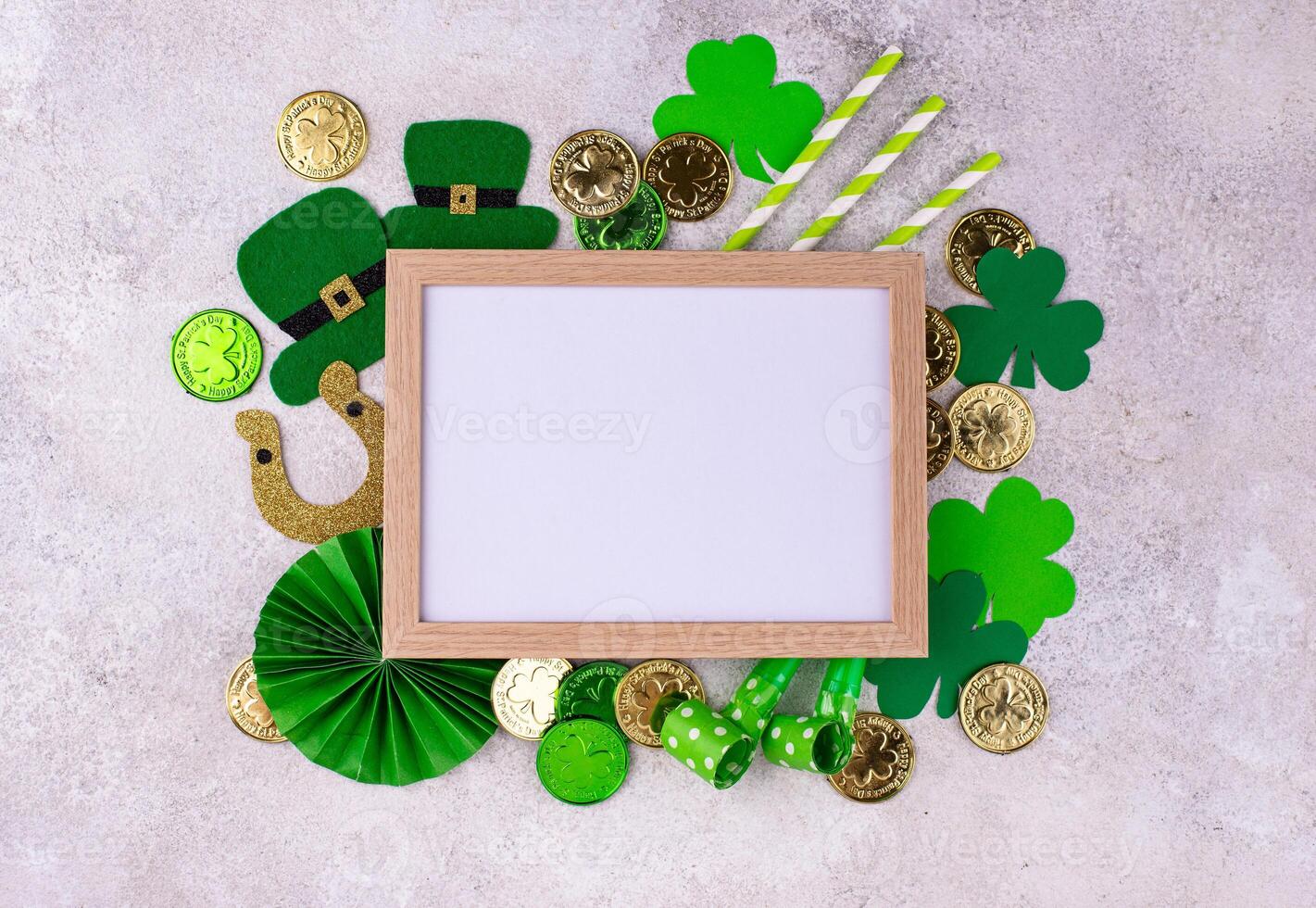 St. Patricks Day background with shamrock photo