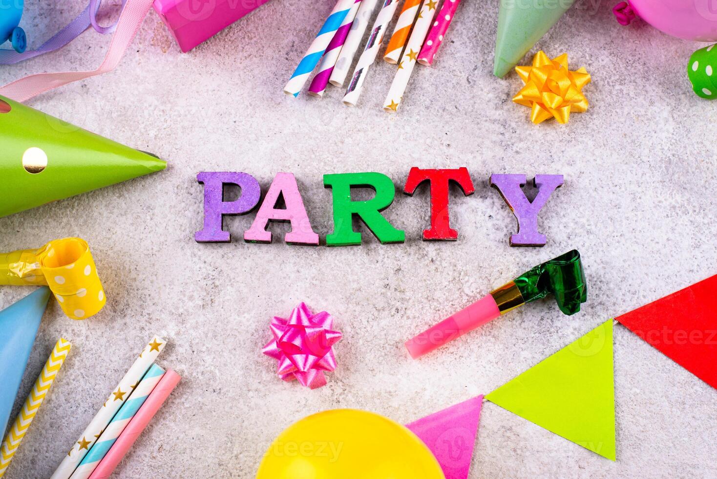 Birthday party celebration concept with papaer hat photo