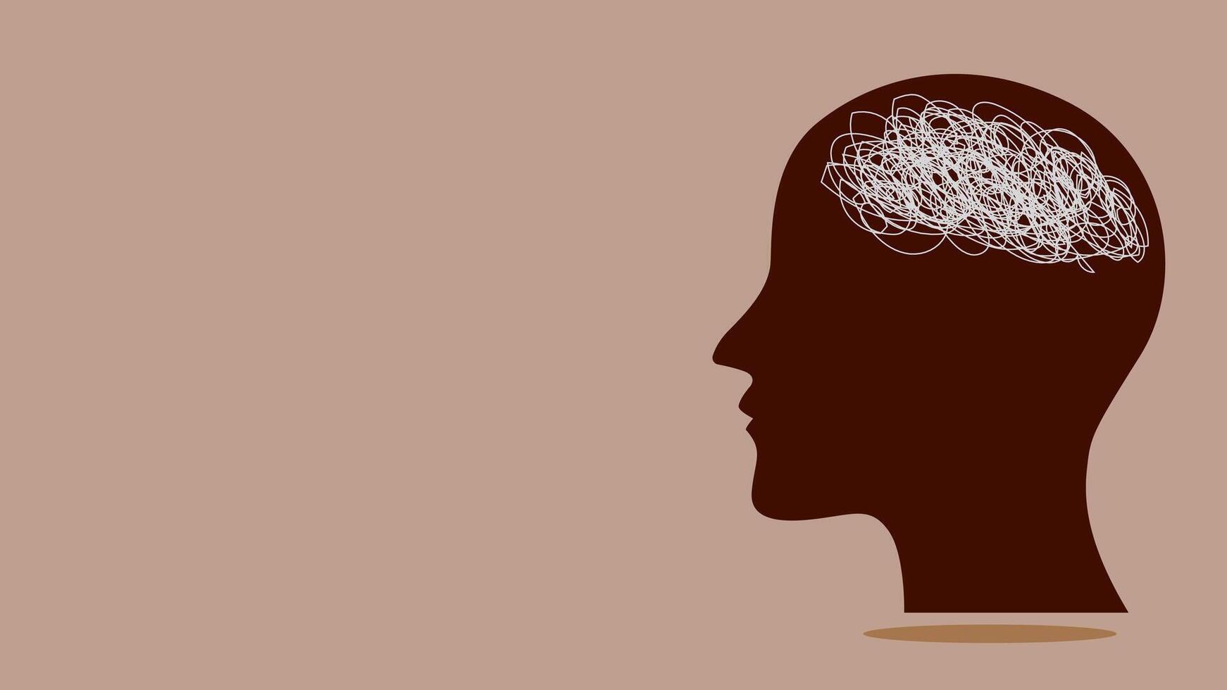 Mental health concept. Disorders of mood, heart and psychology design background vector