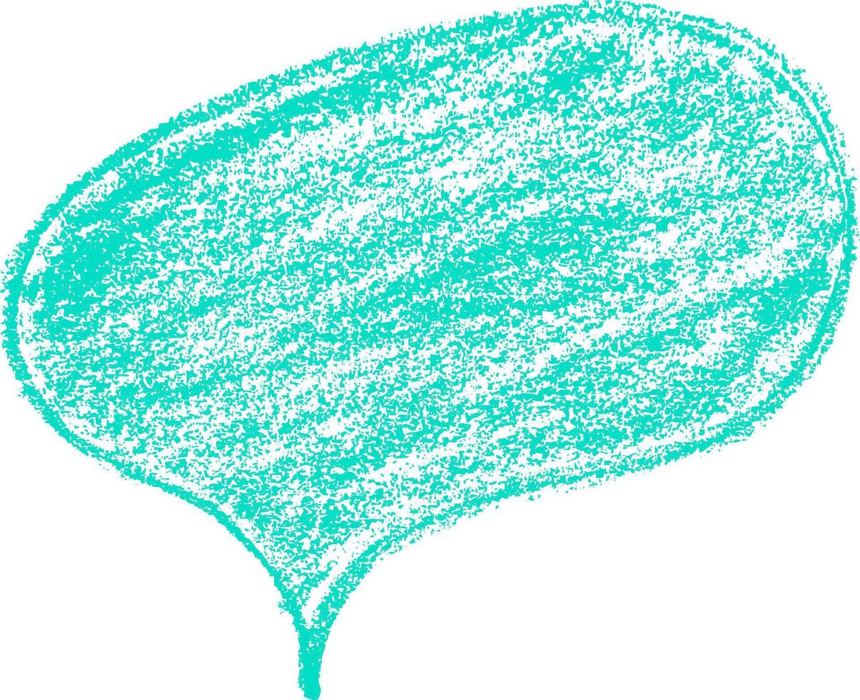 Hand drawn bubble speech with crayon or chalk texture isolated on white vector