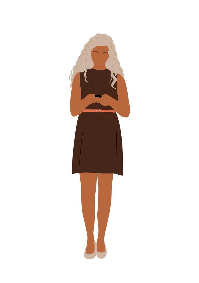 An illustration of a woman in a dress vector