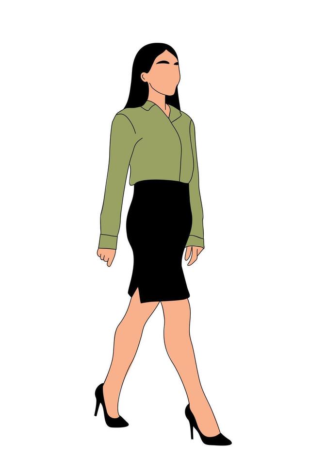 A woman in a business suit walking vector