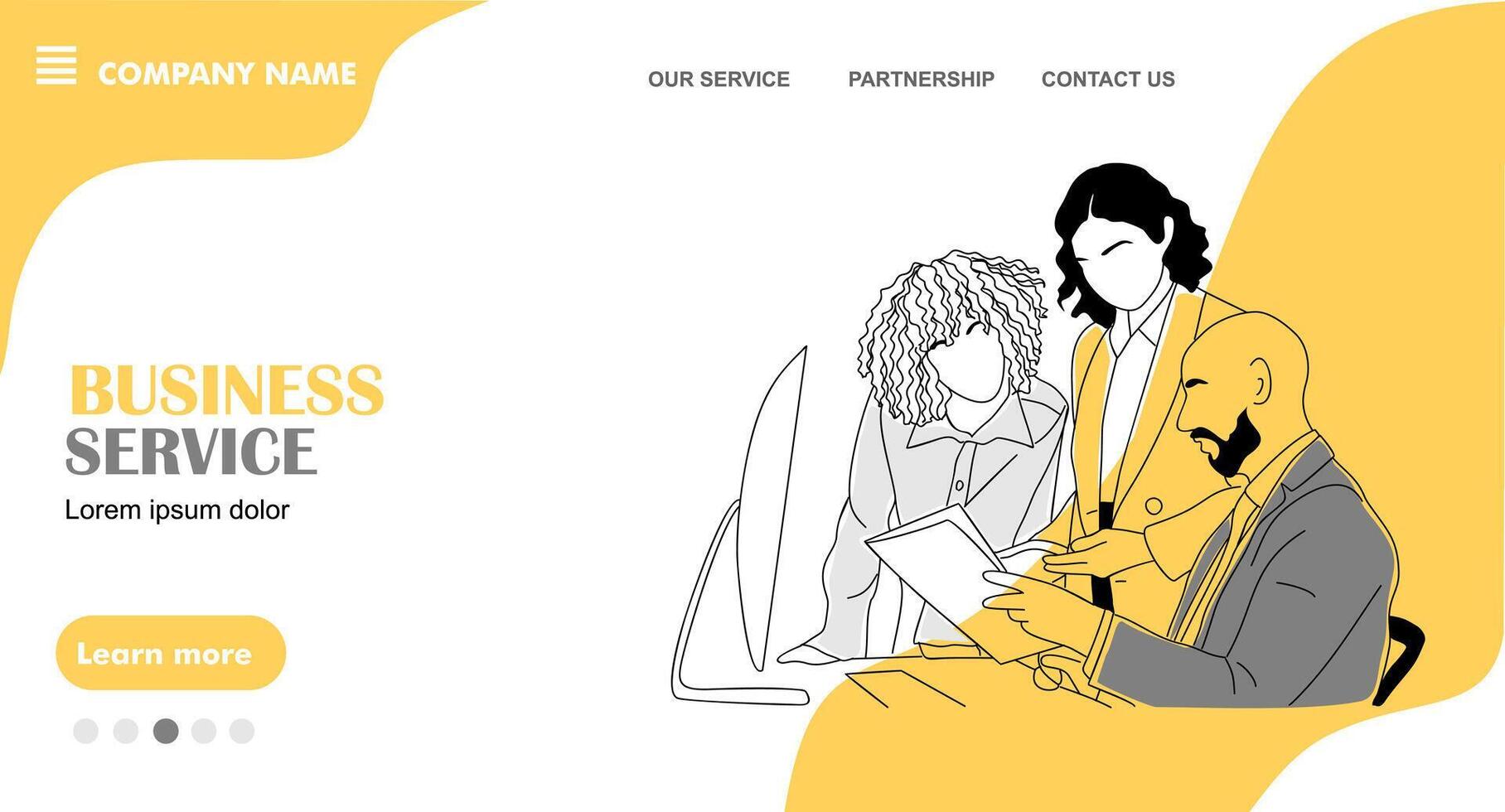 Business service landing page template vector
