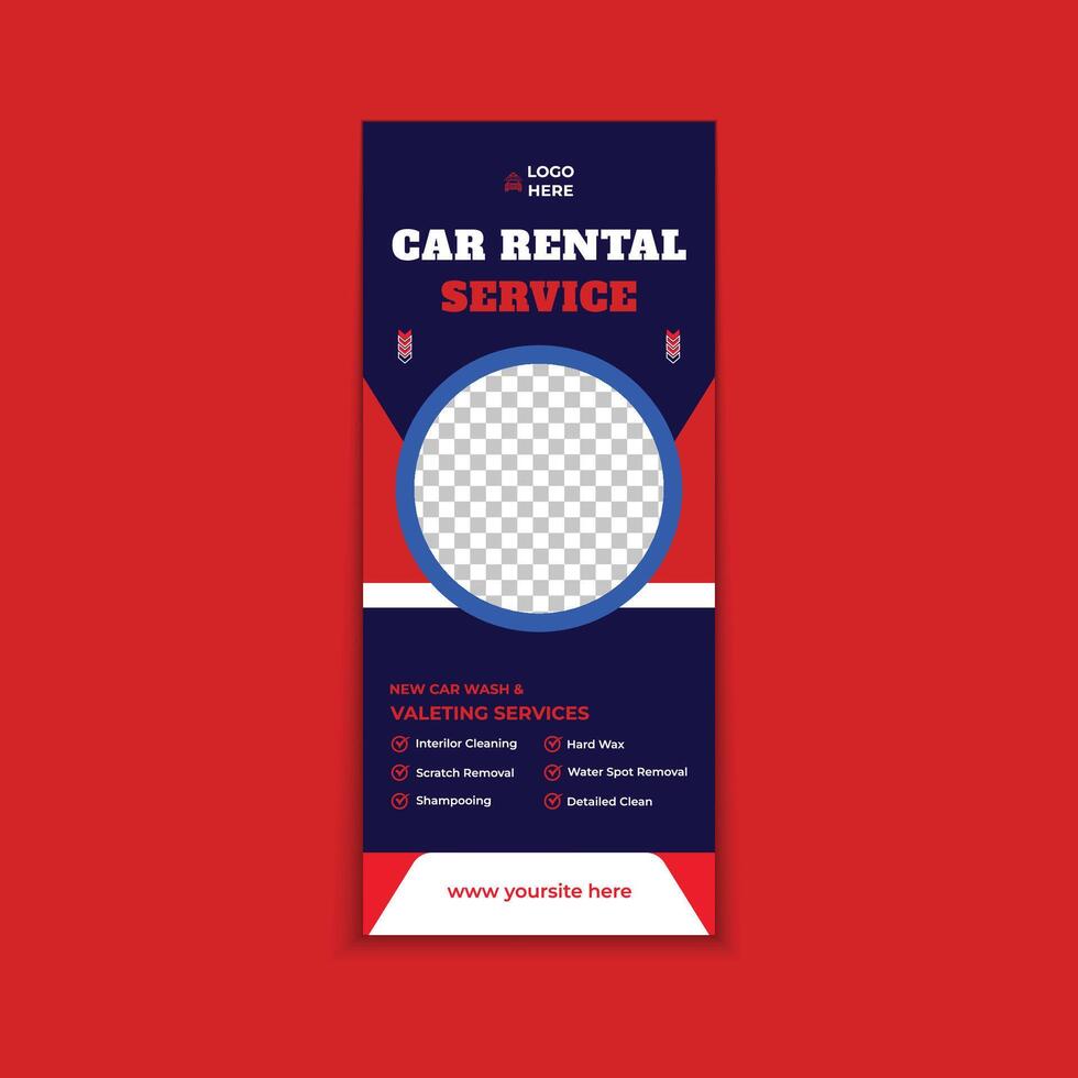 Professional Roll-Up Banner Template for Car Wash and Auto Marketing vector