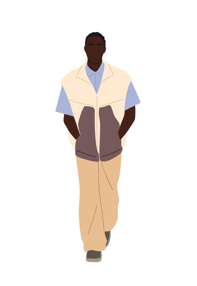 An illustration of a man in a vest vector