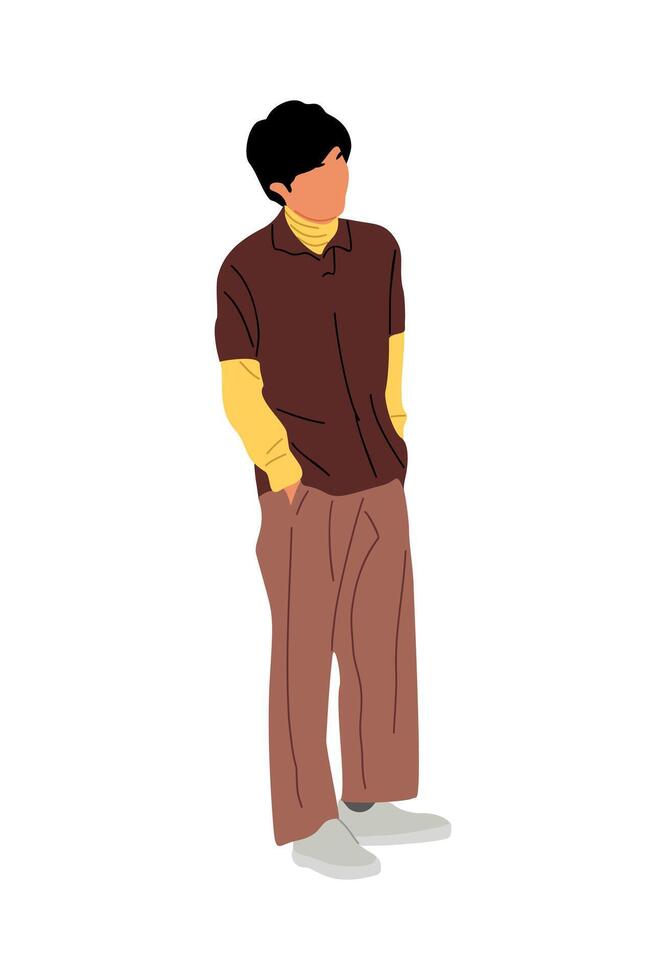 A cartoon illustration of a man standing vector