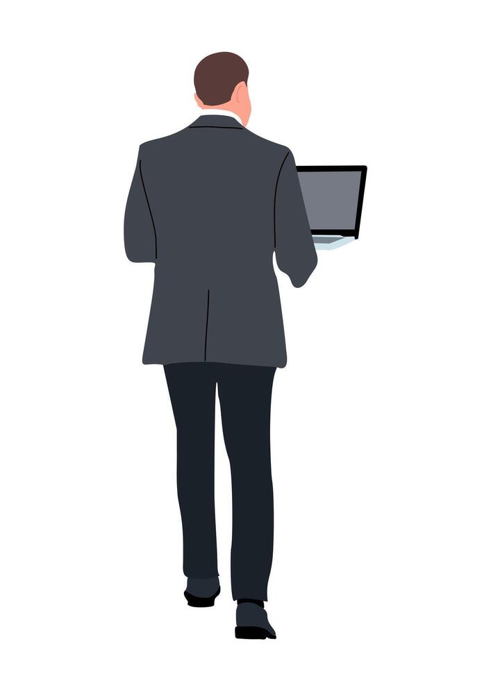 Businessman with laptop illustration vector