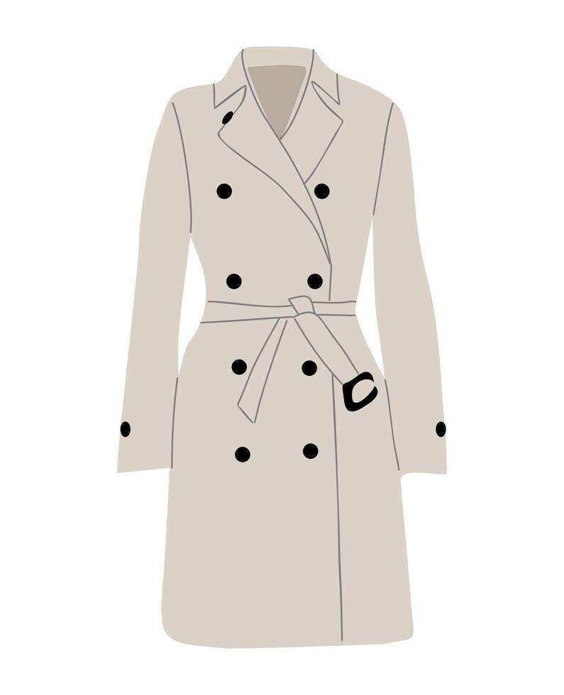 A trench coat with a belt and a belt vector