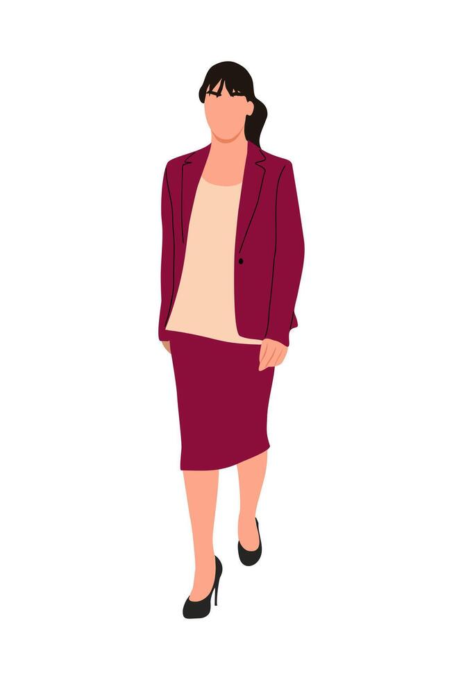 An illustration of a woman in a business suit vector