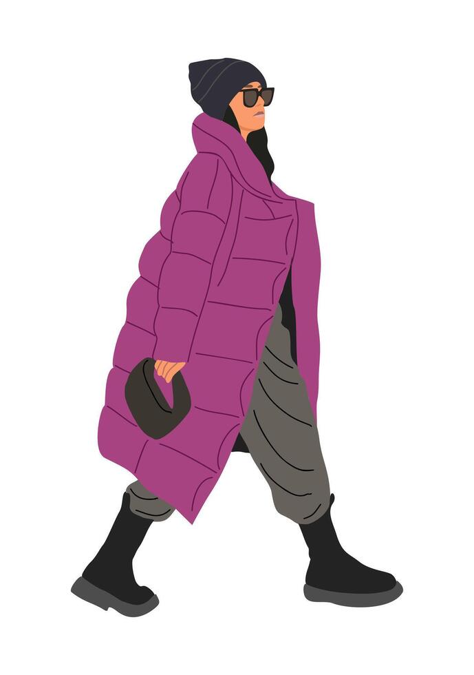 A cartoon illustration of a man in a purple coat vector