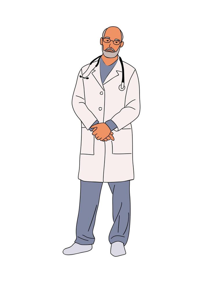 An illustration of a doctor in a lab coat vector