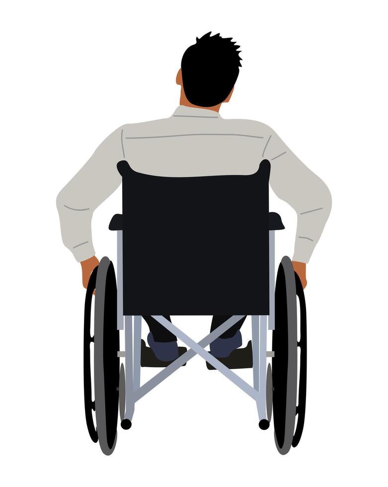 Man in wheelchair on white background vector