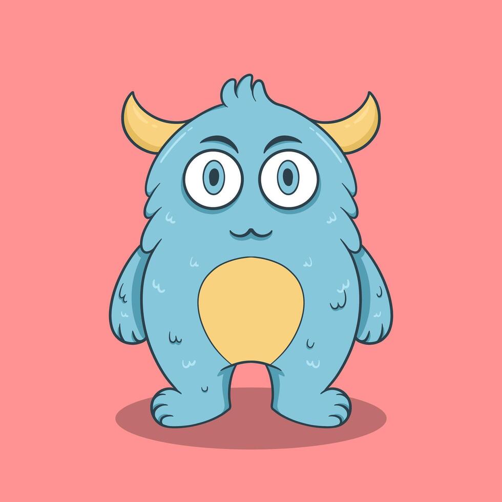 Whimsical monster character featuring giant eyes, playful fangs, and a charming grin vector