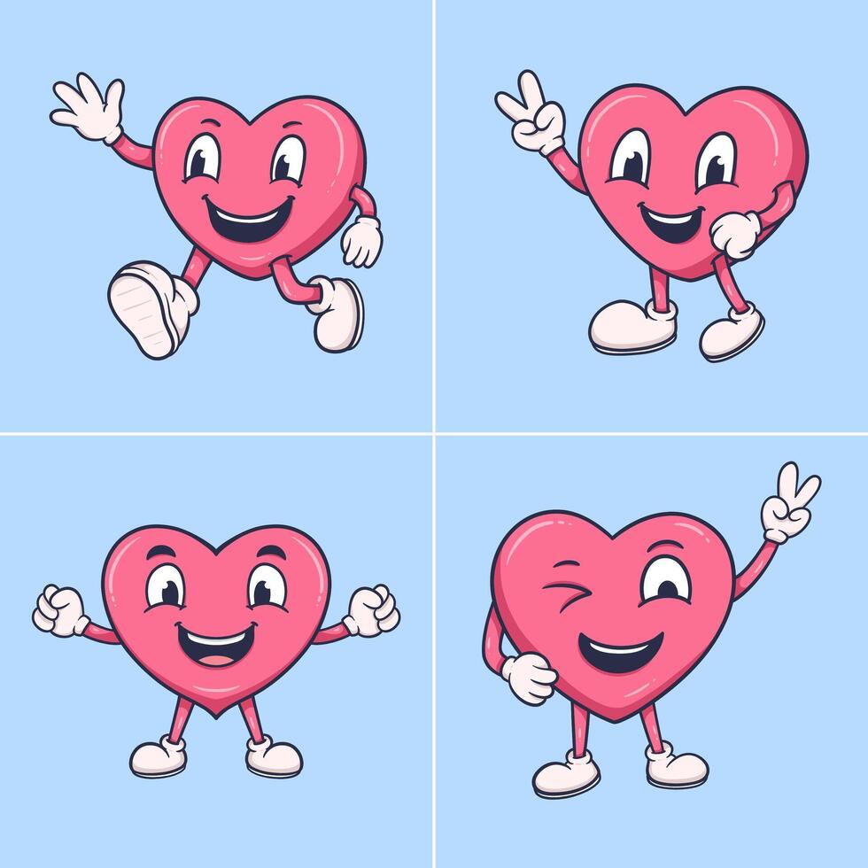 Playful Cartoon Heart Character vector
