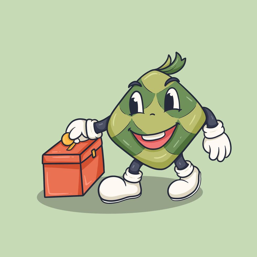 ketupat ramadhan character vector