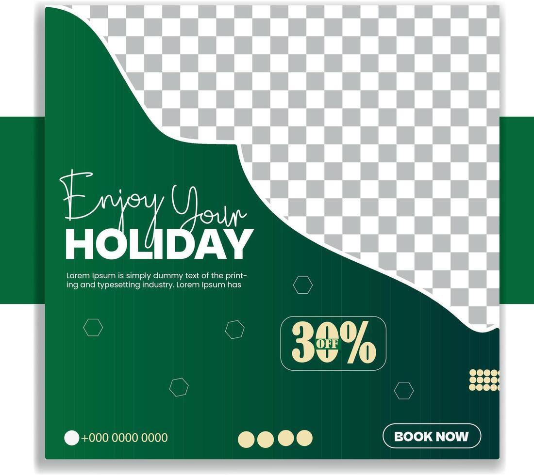 Enjoy Your Holiday Social Media Post design Template .. vector
