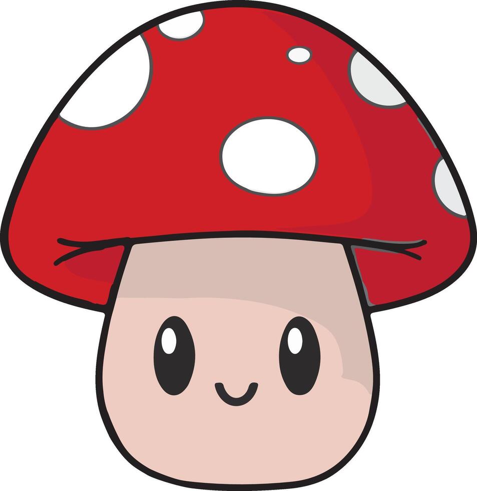 cute red mushroom vector
