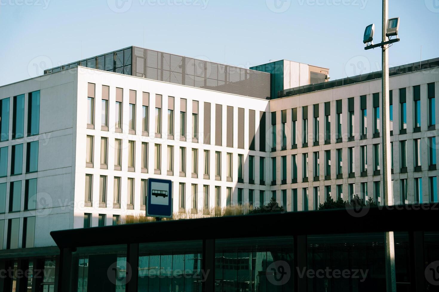 A large building with many windows photo