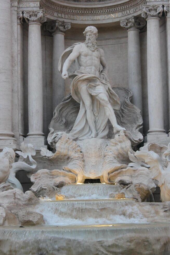View of Rome Trevi Fountain Fontana di Trevi in Rome, Italy. Trevi is most famous fountain of Rome. Architecture and landmark of Rome. ROME,ITALY 25 March,2018 photo