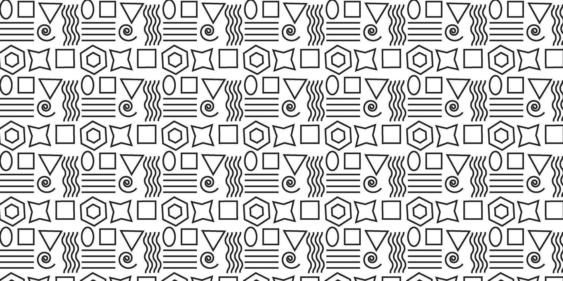 Black and White Geometric Seamless Pattern vector