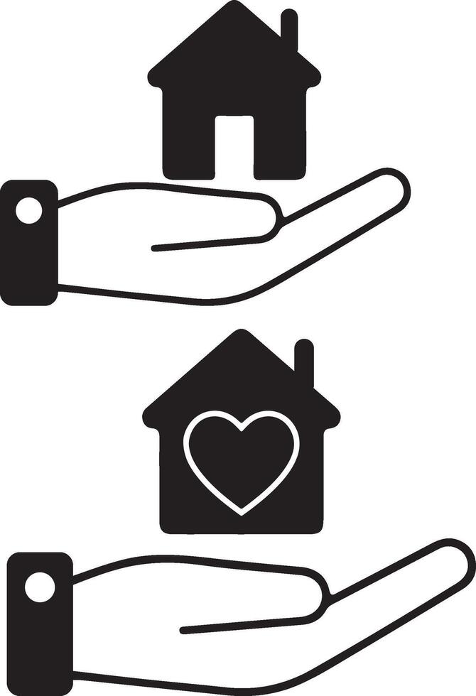 Hand Holding a House Symbolizing Real Estate and Homeownership vector