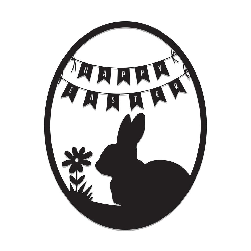 bunny laser cut template vector